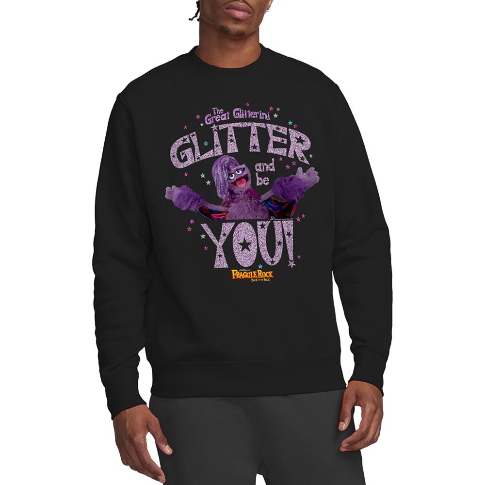 Black - Lifestyle - Fraggle Rock Unisex Adult Pride Glitter And Be You Great Glitterini Sweatshirt
