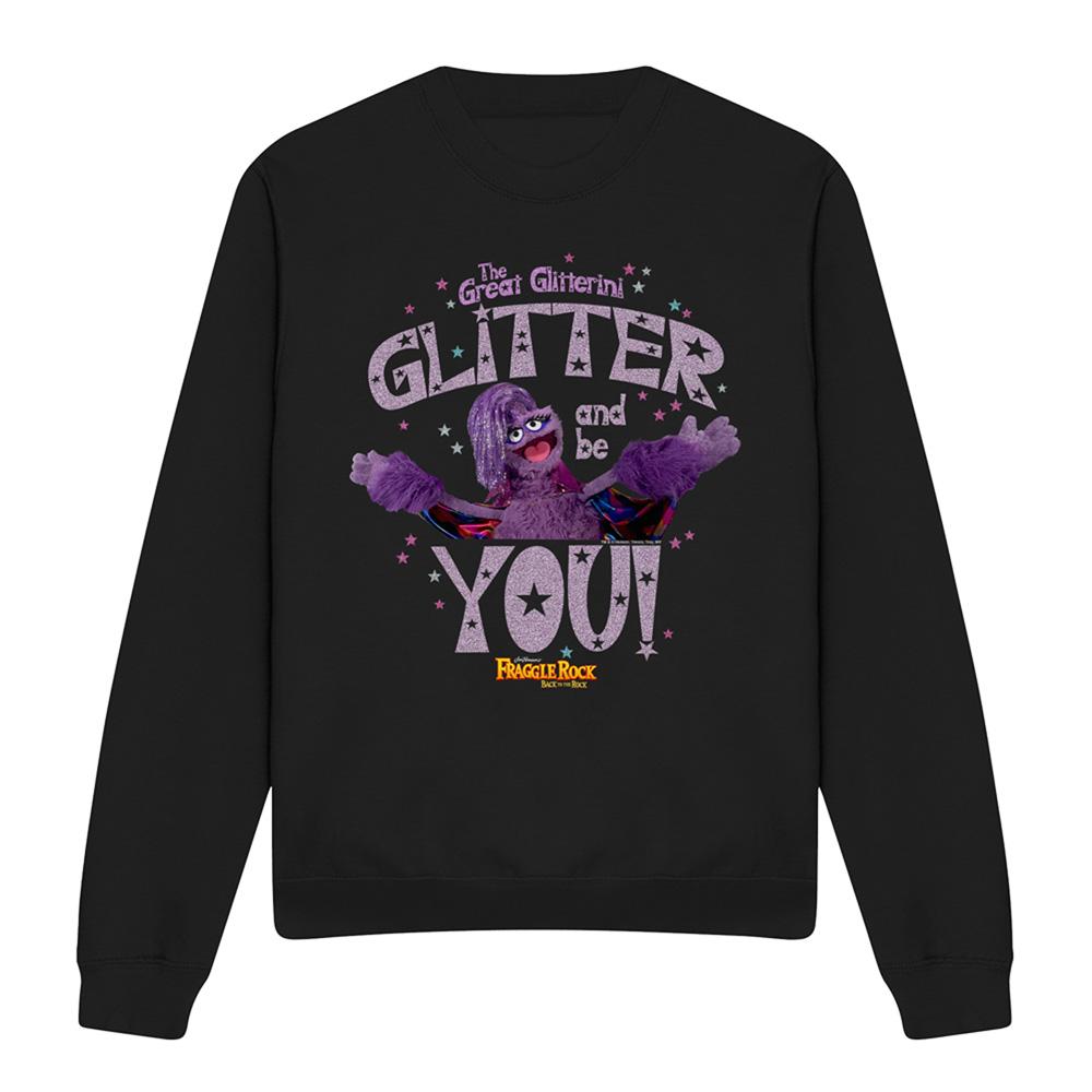 Black - Front - Fraggle Rock Unisex Adult Pride Glitter And Be You Great Glitterini Sweatshirt
