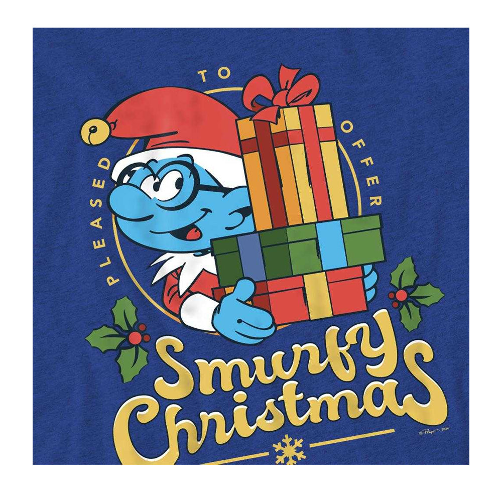 Royal Blue - Side - The Smurfs Unisex Adult Smurfy Christmas Christmas T-Shirt