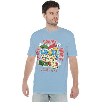 Light Blue - Lifestyle - The Smurfs Unisex Adult Home Smurf Home Christmas T-Shirt