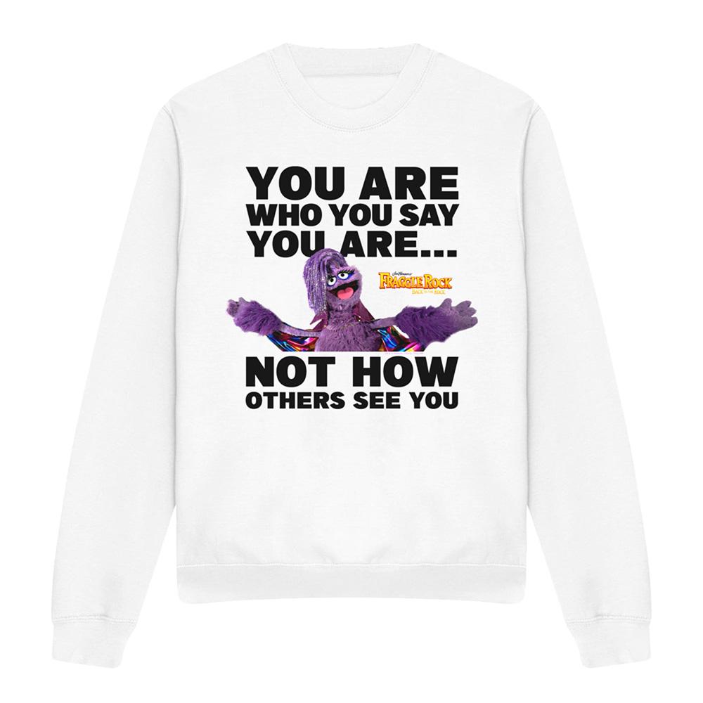 White - Front - Fraggle Rock Unisex Adult Pride You Are Great Glitterini Sweatshirt