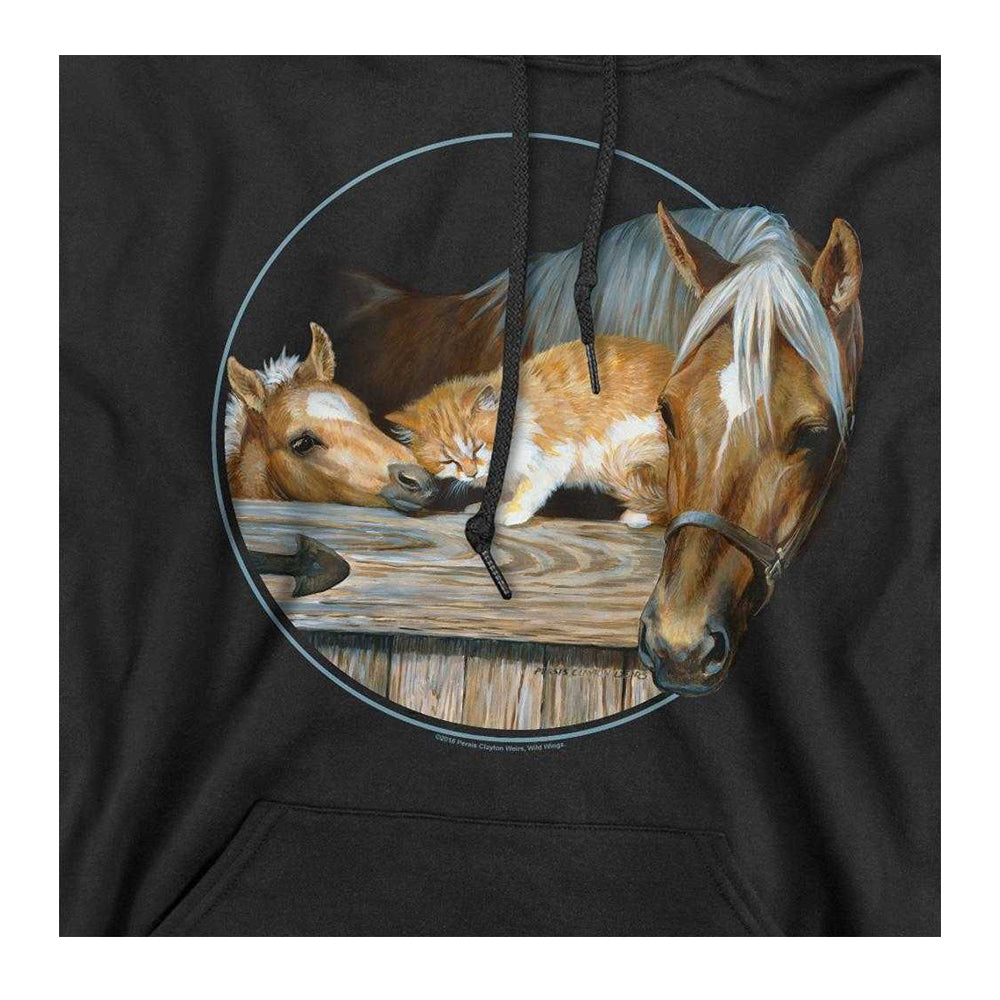 Black - Side - Wild Wings Unisex Adult Everyone Loves Kitty Hoodie
