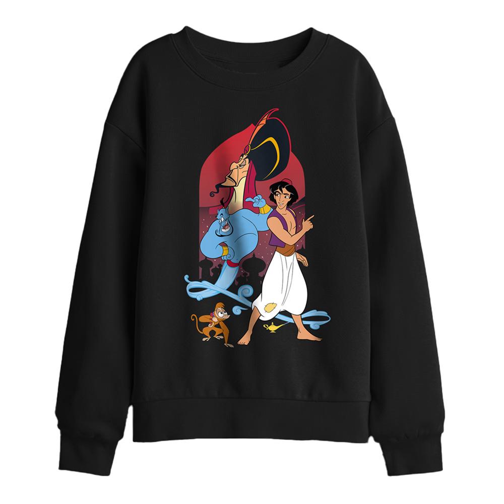 Black - Front - Aladdin Childrens-Kids Sweatshirt