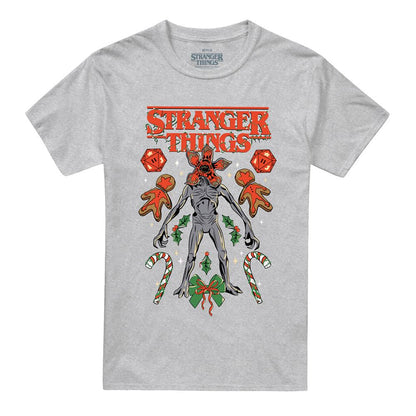 Athletic Heather - Front - Stranger Things 4 Unisex Adult Demogorgon Heather Christmas T-Shirt