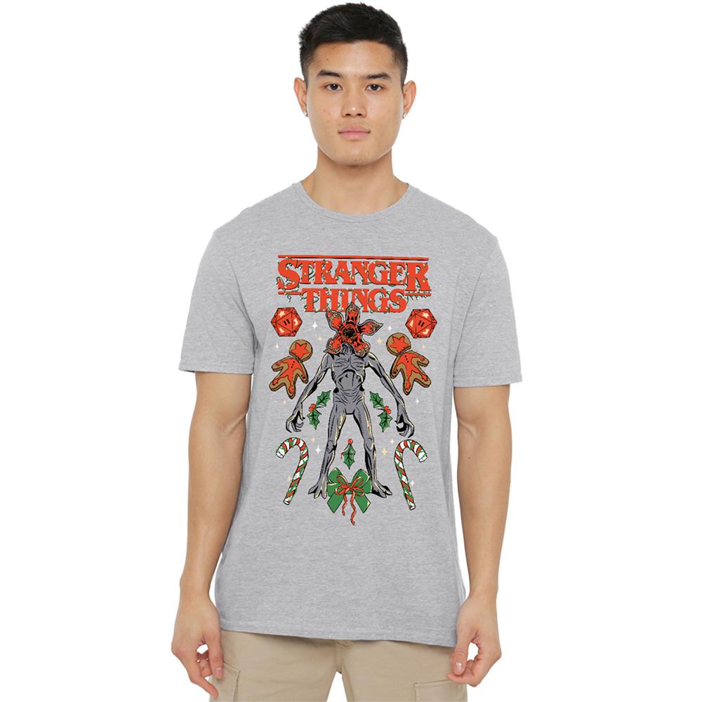 Athletic - Back - Stranger Things 4 Unisex Adult Demogorgon Heather Christmas T-Shirt