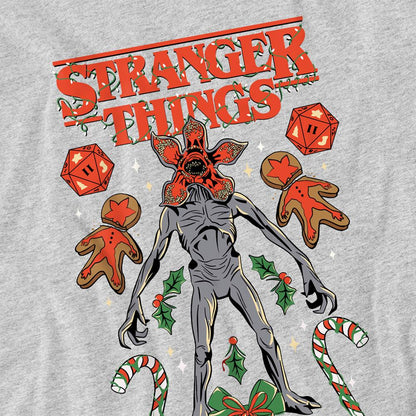 Athletic - Side - Stranger Things 4 Unisex Adult Demogorgon Heather Christmas T-Shirt