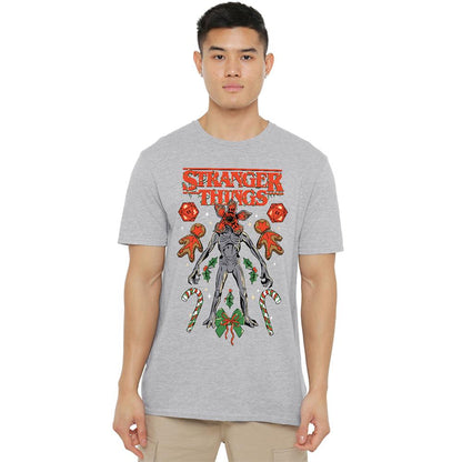 Athletic Heather - Back - Stranger Things 4 Unisex Adult Demogorgon Heather Christmas T-Shirt