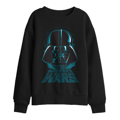 Black - Front - Star Wars Childrens-Kids Darth Vader Distressed Sweatshirt