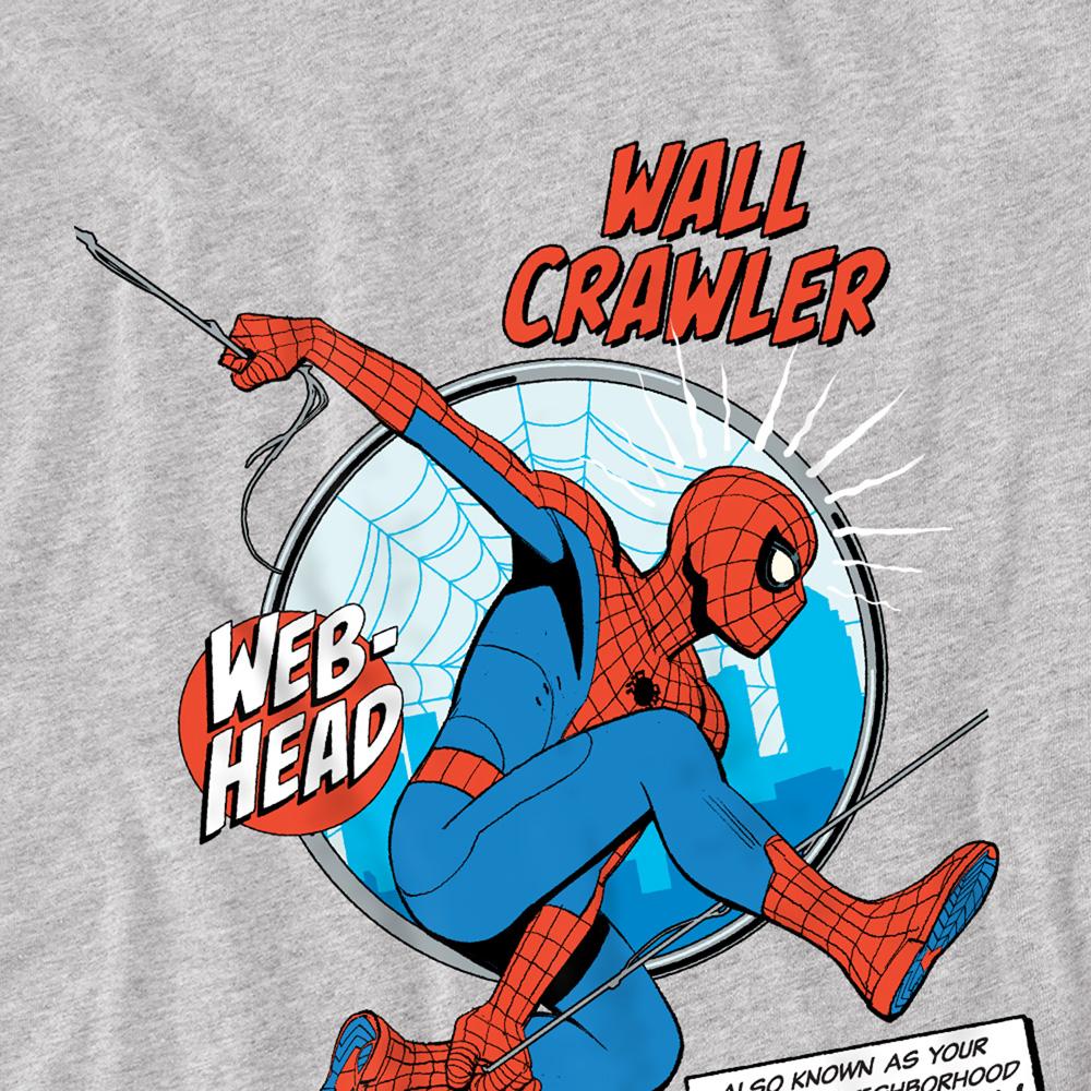 Athletic Heather - Back - Spider-Man Childrens-Kids Friendly Neighborhood Wall Crawler Sweatshirt