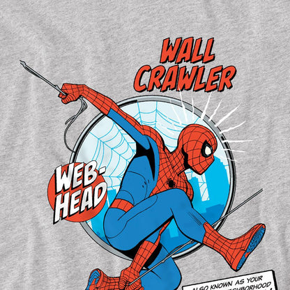 Athletic Heather - Back - Spider-Man Childrens-Kids Friendly Neighborhood Wall Crawler Sweatshirt
