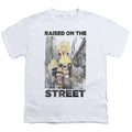 White - Front - Sesame Street Childrens-Kids Raised On The Streets T-Shirt