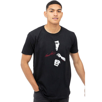 Black - Back - Bruce Lee Mens Signature T-Shirt