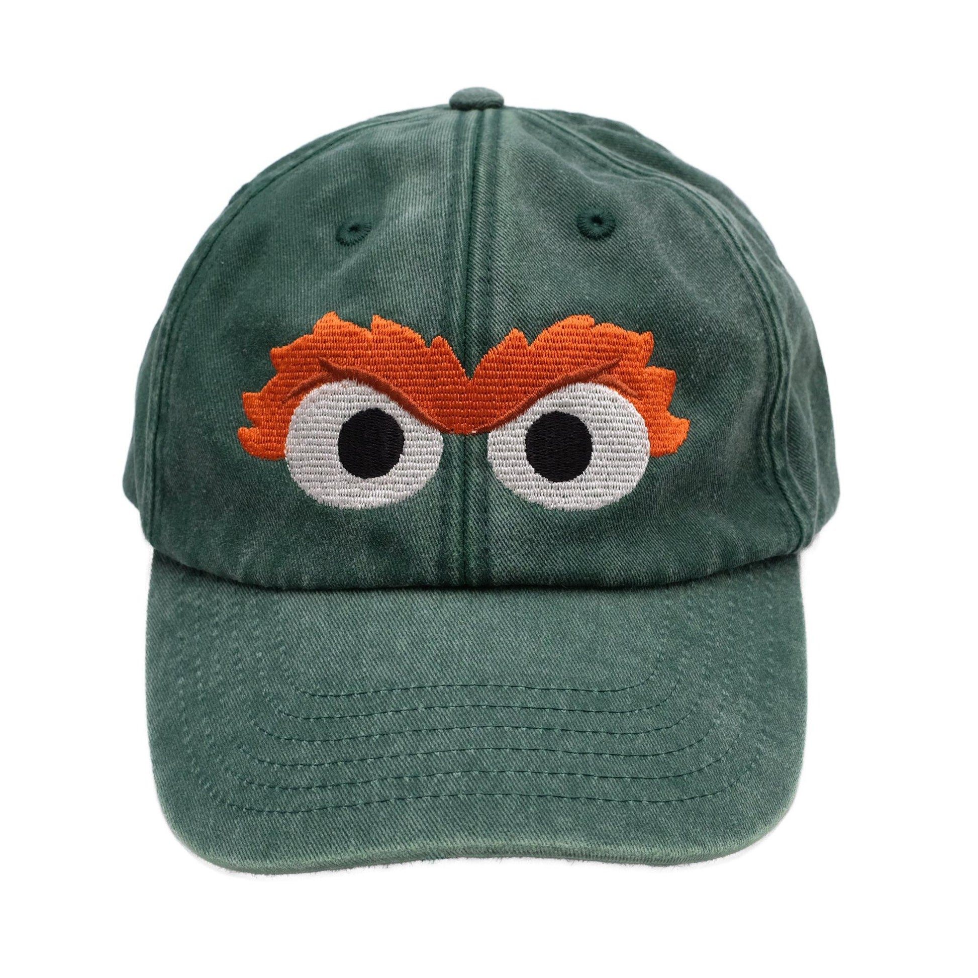 Bottle Green - Back - Sesame Street Mens Oscar The Grouch Vintage Baseball Cap