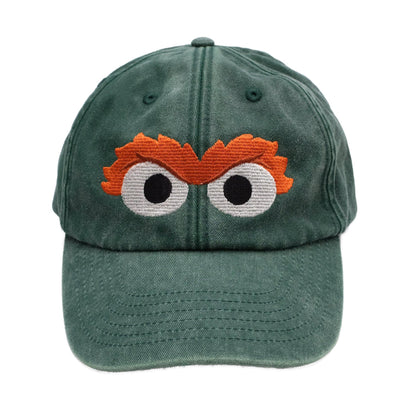 Bottle Green - Back - Sesame Street Mens Oscar The Grouch Vintage Baseball Cap
