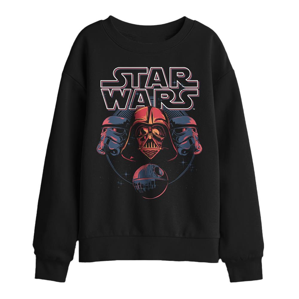 Black - Front - Star Wars Childrens-Kids Trio Death Star Sweatshirt