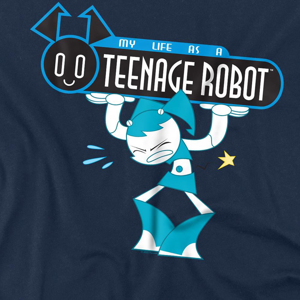Navy - Back - My Life As A Teenage Robot Unisex Adult Jenny Wakeman Logo T-Shirt
