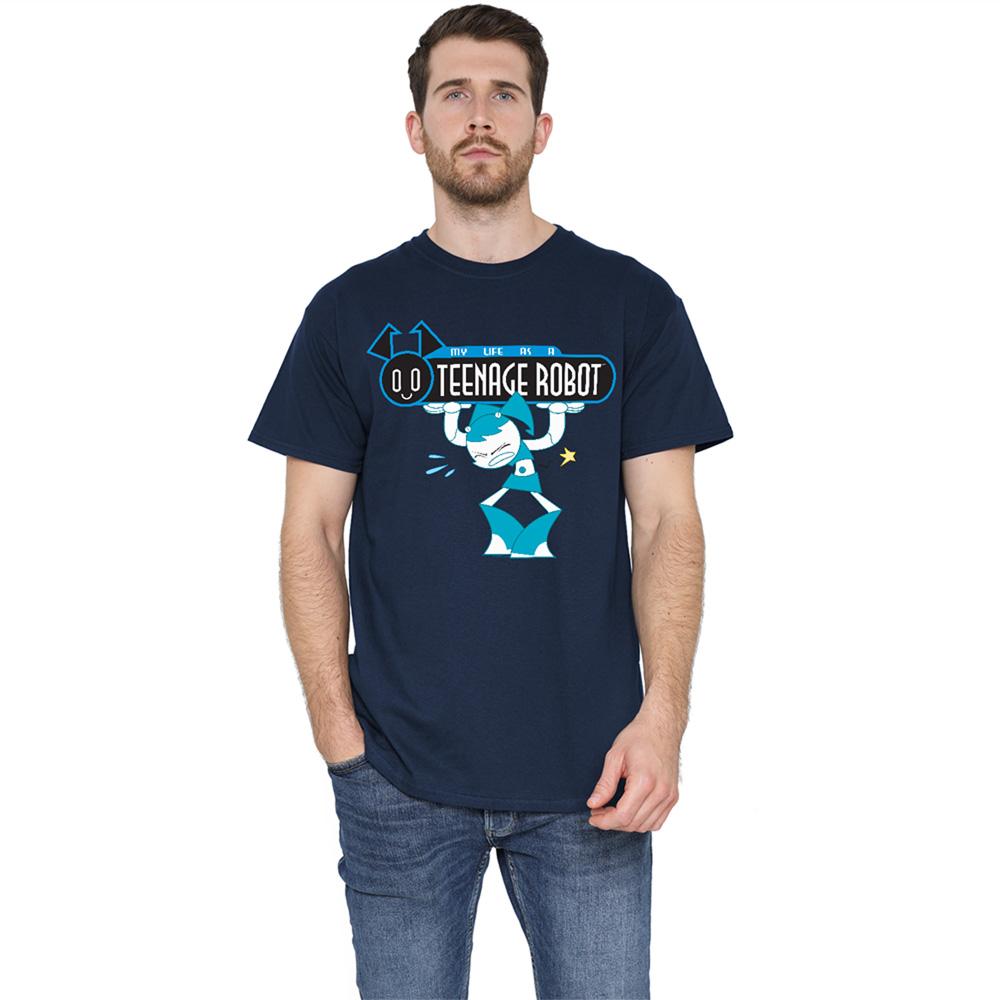 Navy - Front - My Life As A Teenage Robot Unisex Adult Jenny Wakeman Logo T-Shirt