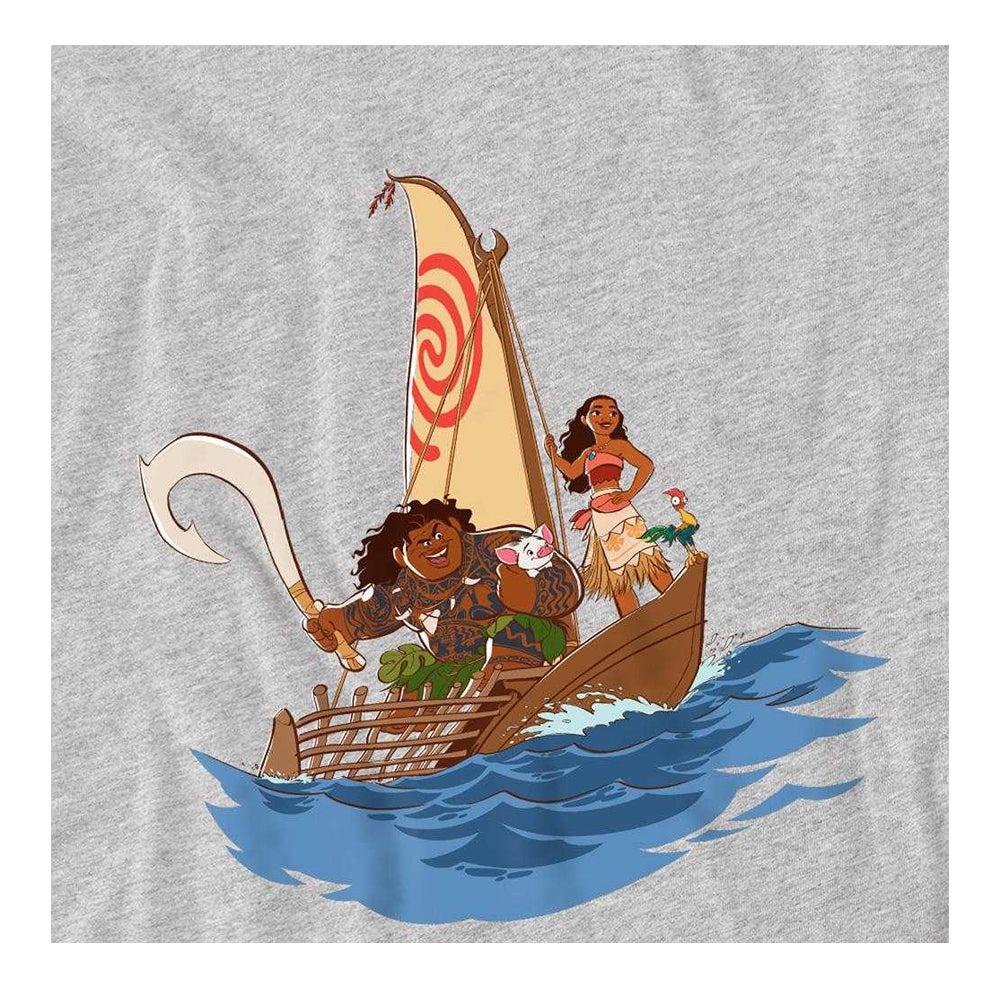 Athletic Heather - Side - Moana Childrens-Kids Voyage Maui Moana Sweatshirt