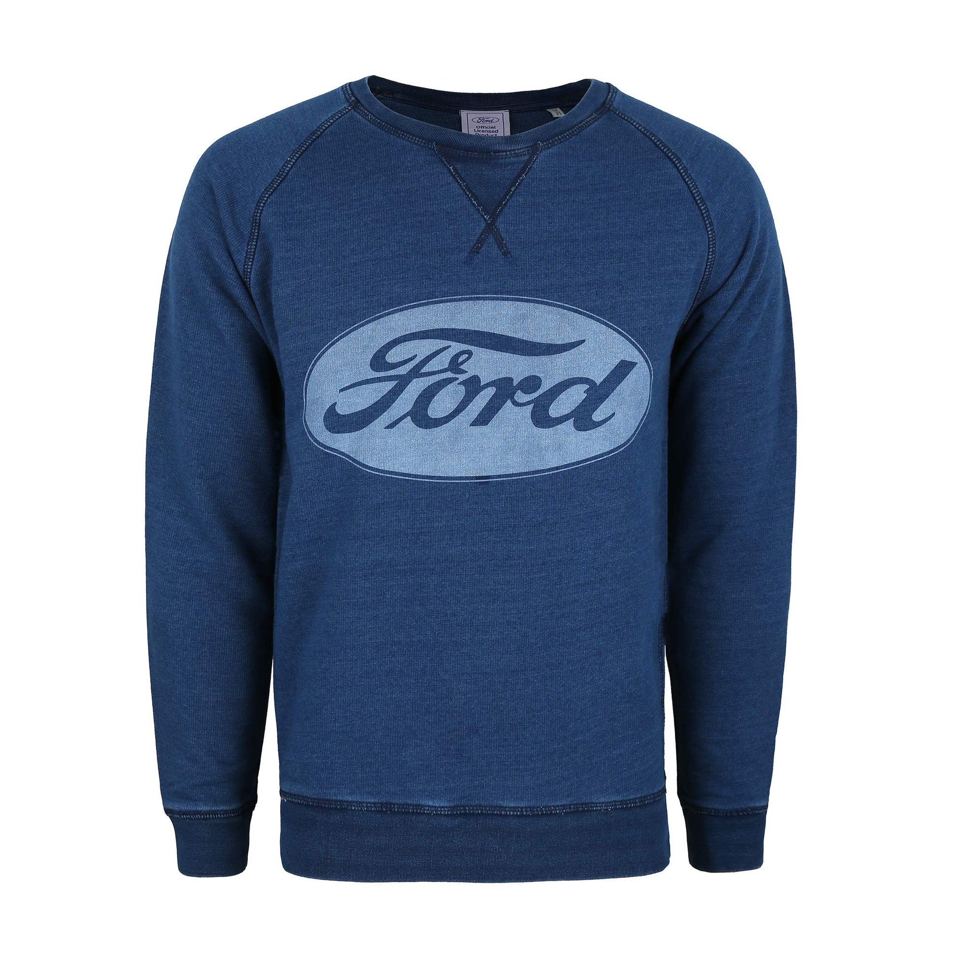 Indigo - Front - Ford Mens Logo Crew Neck Sweatshirt