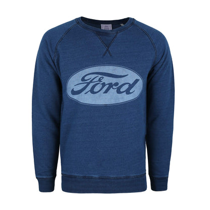Indigo - Front - Ford Mens Logo Crew Neck Sweatshirt