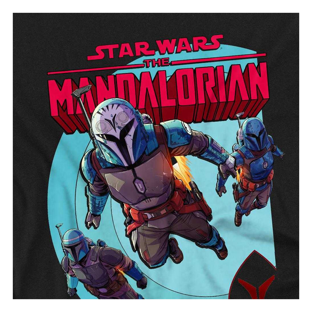 Black - Side - Star Wars Mandalorian Childrens-Kids Attack Sweatshirt