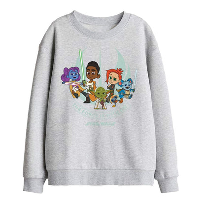 Athletic Heather - Front - Star Wars: Young Jedi Adventures Childrens-Kids Force Is With Us Sweatshirt
