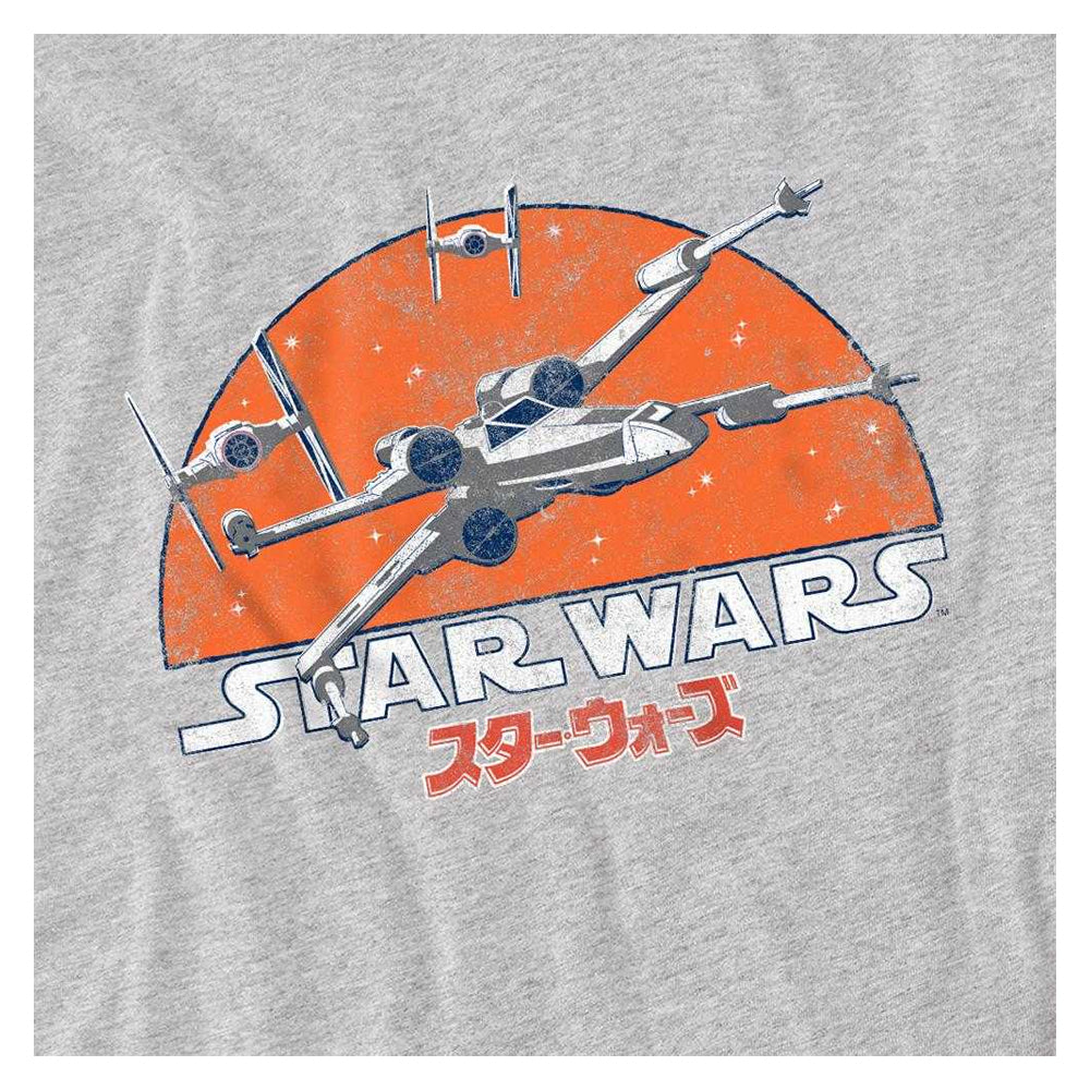 Athletic Heather - Side - Star Wars Childrens-Kids X-Wing Fighter Tie Fighter Sweatshirt