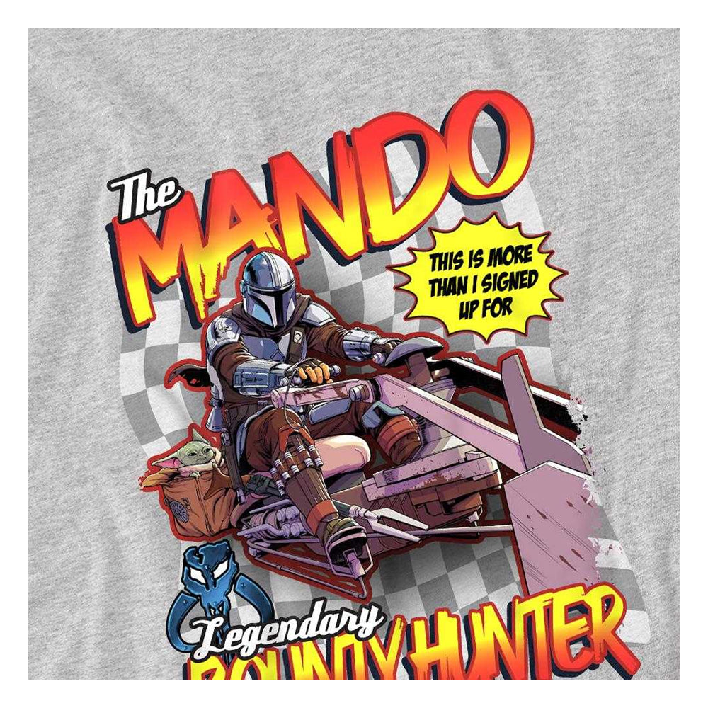 Athletic Heather - Side - Star Wars The Mandalorian Childrens-Kids Bounty Hunter Speed Bike Sweatshirt