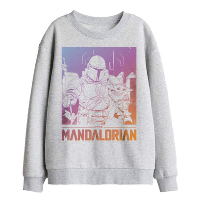 Athletic Heather - Front - Star Wars: The Mandalorian Childrens-Kids The Child Gradient Sweatshirt