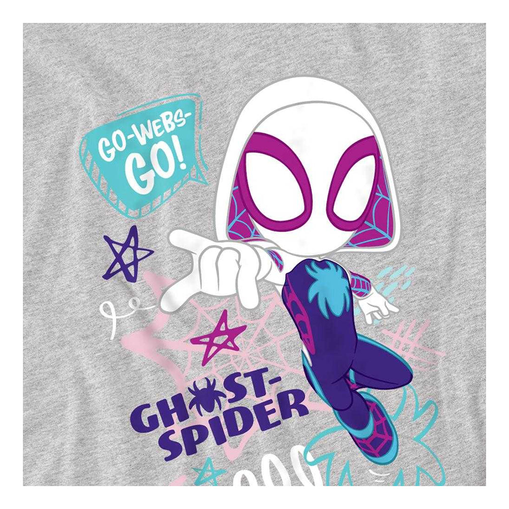 Athletic Heather - Side - Spidey And His Amazing Friends Childrens-Kids Go Webs Go Ghost-Spider Sweatshirt