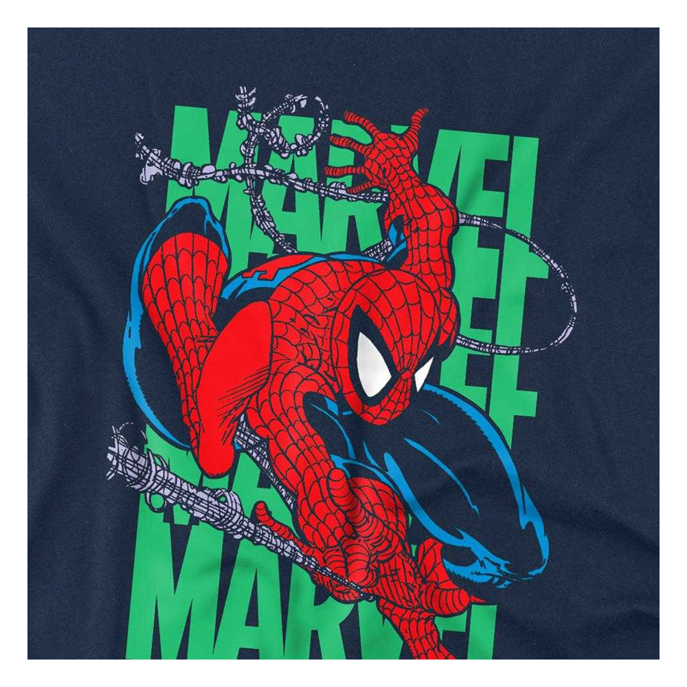 Navy - Side - Spider-Man Childrens-Kids Wall Crawling Sweatshirt