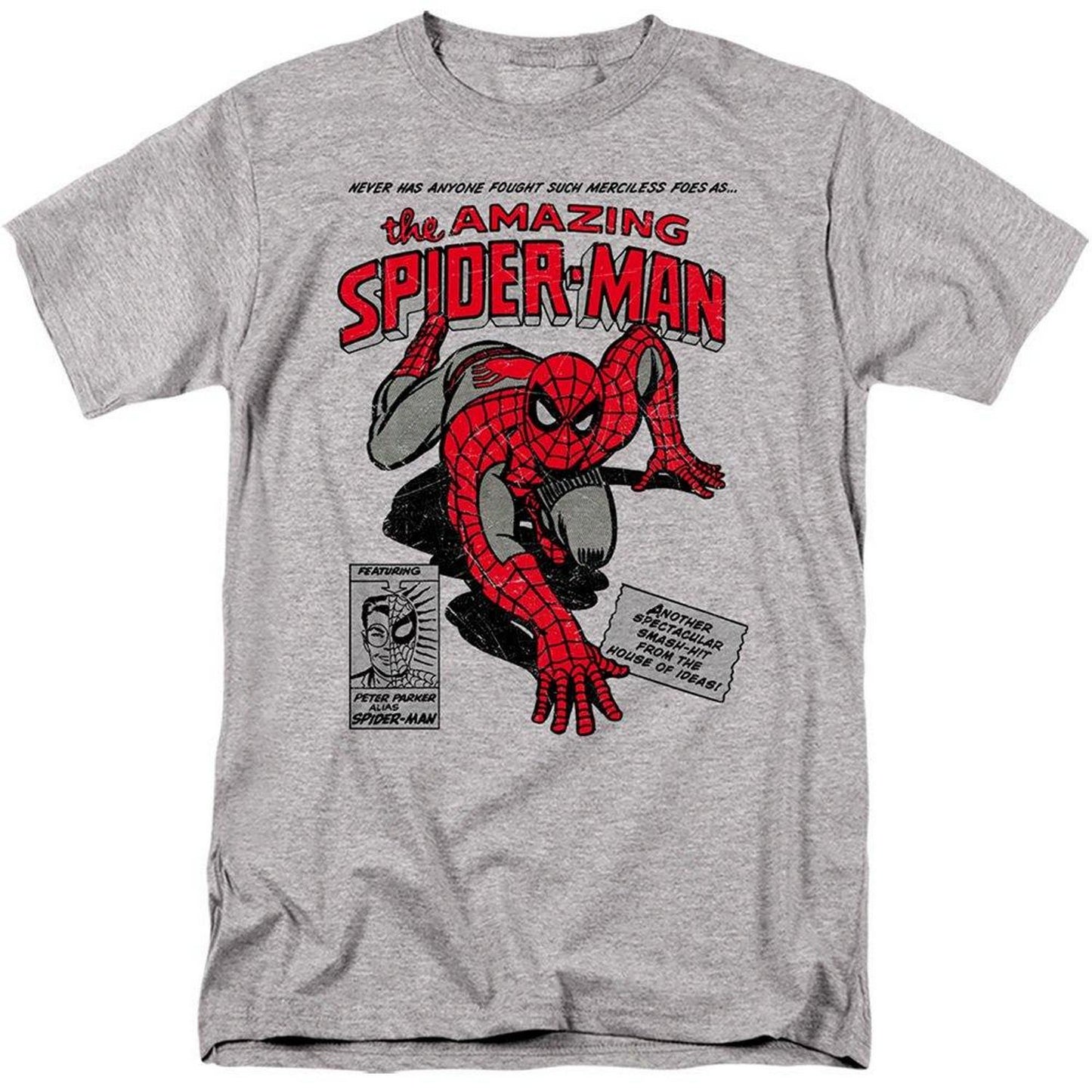 Sports Grey - Front - Spider-Man Mens Merciless Foes Heather T-Shirt