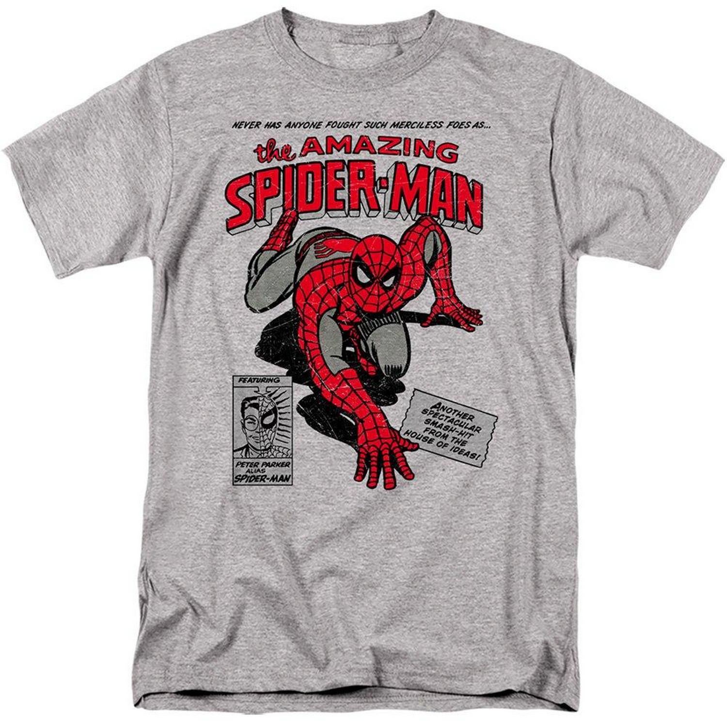 Sports Grey - Front - Spider-Man Mens Merciless Foes Heather T-Shirt