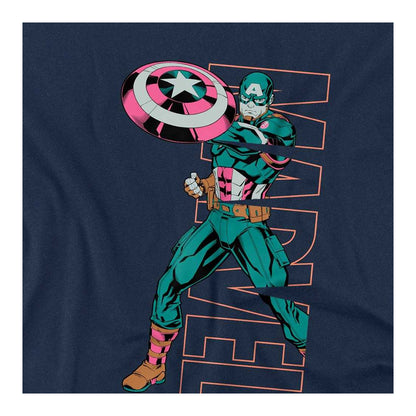 Navy - Side - Captain America Childrens-Kids Emerge Sweatshirt