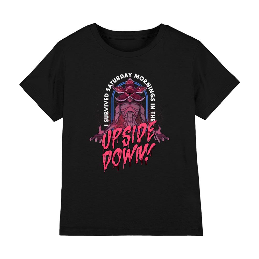 Black - Front - Stranger Things Childrens-Kids Survival Demogorgon T-Shirt