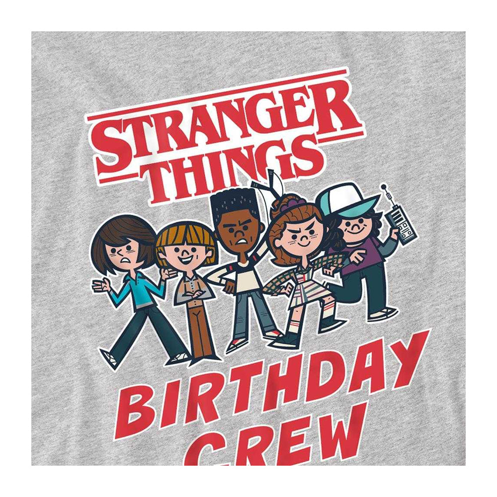 Athletic Heather - Side - Stranger Things Childrens-Kids Birthday Crew Upside Down Cartoon T-Shirt