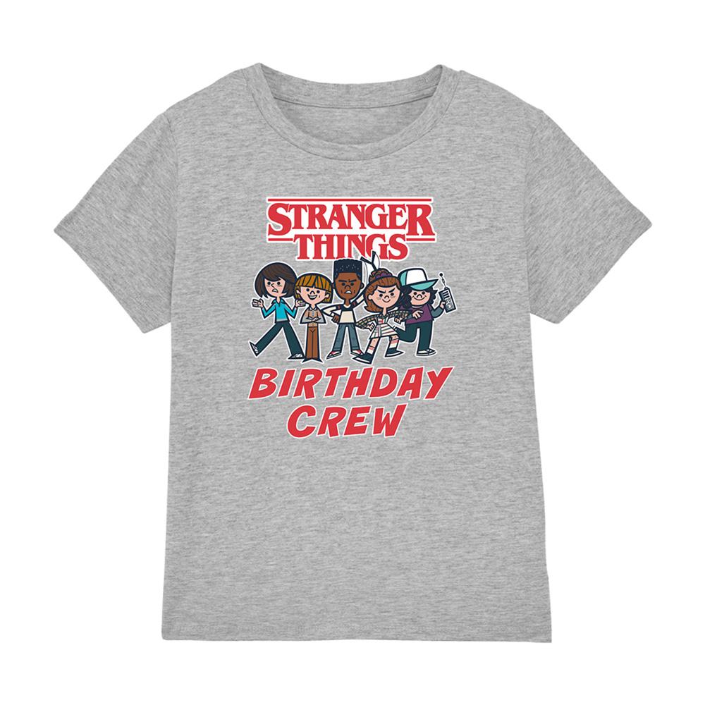 Athletic Heather - Front - Stranger Things Childrens-Kids Birthday Crew Upside Down Cartoon T-Shirt