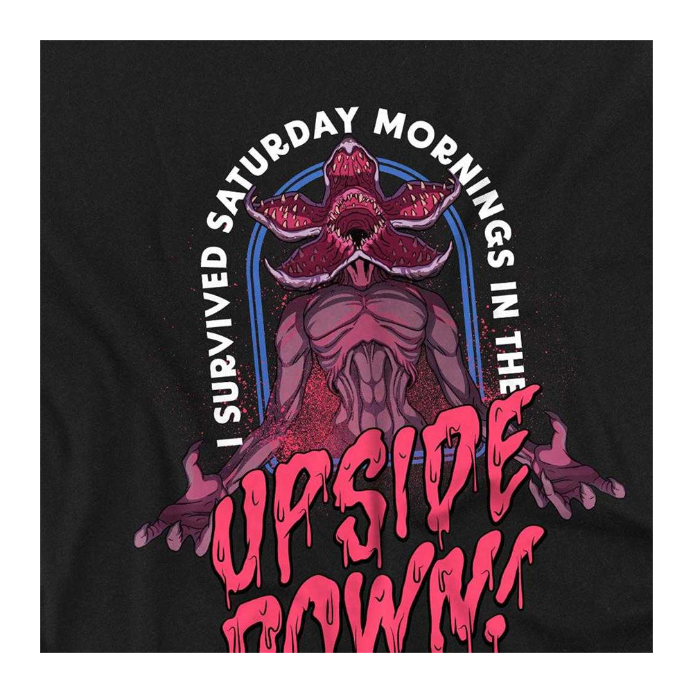 Black - Side - Stranger Things Childrens-Kids Survival Demogorgon Sweatshirt