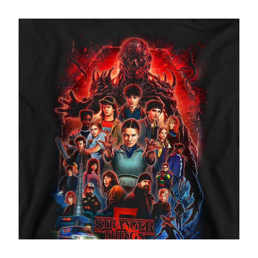 Black - Pack Shot - Stranger Things 5 Unisex Adult Poster Sweatshirt