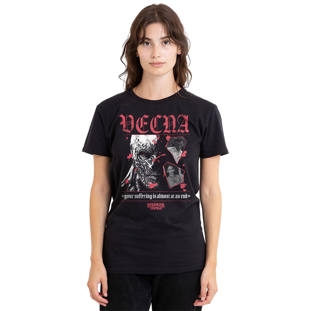 Black - Side - Stranger Things Womens-Ladies Suffering Vecna T-Shirt