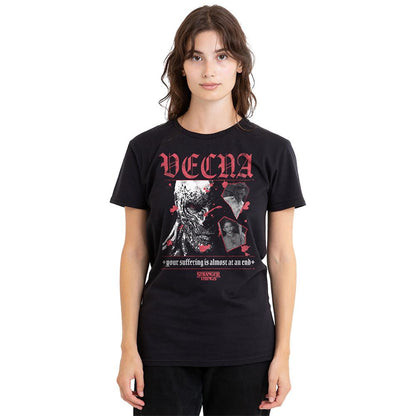 Black - Side - Stranger Things Womens-Ladies Suffering Vecna T-Shirt