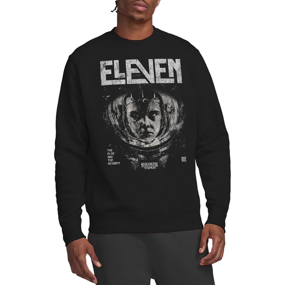 Black - Side - Stranger Things Unisex Adult Laboratory Eleven Sweatshirt
