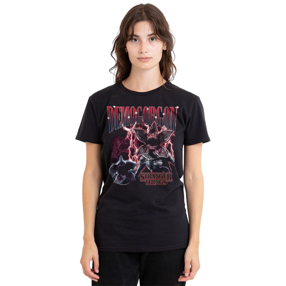 Black - Side - Stranger Things Womens-Ladies Demogorgon Homage T-Shirt