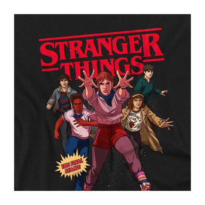 Black - Side - Stranger Things Childrens-Kids Final Stand Comic T-Shirt