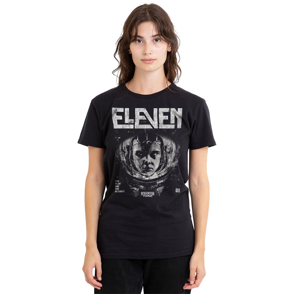 Black - Side - Stranger Things Womens-Ladies Laboratory Eleven T-Shirt