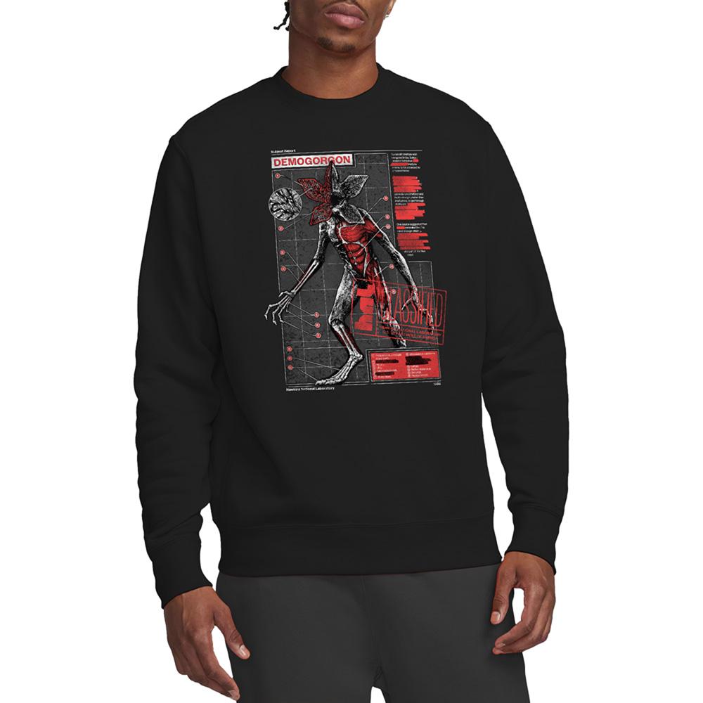 Black - Side - Stranger Things Unisex Adult Demogorgon Monster Sweatshirt