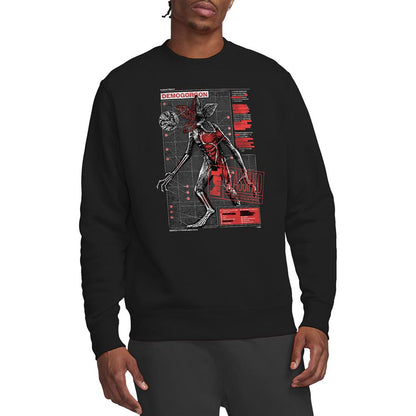 Black - Side - Stranger Things Unisex Adult Demogorgon Monster Sweatshirt