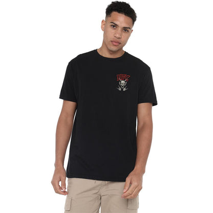Black - Side - Stranger Things Unisex Adult Hellfire Logos Back Print T-Shirt