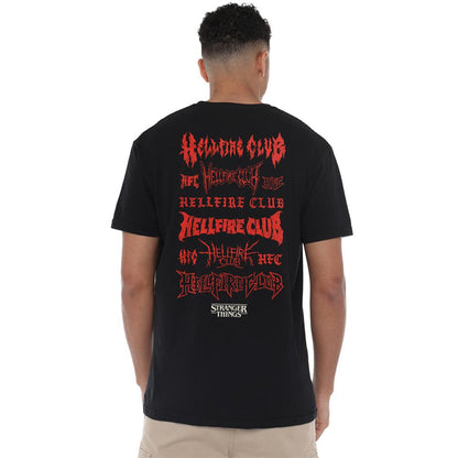 Black - Lifestyle - Stranger Things Unisex Adult Hellfire Logos Back Print T-Shirt