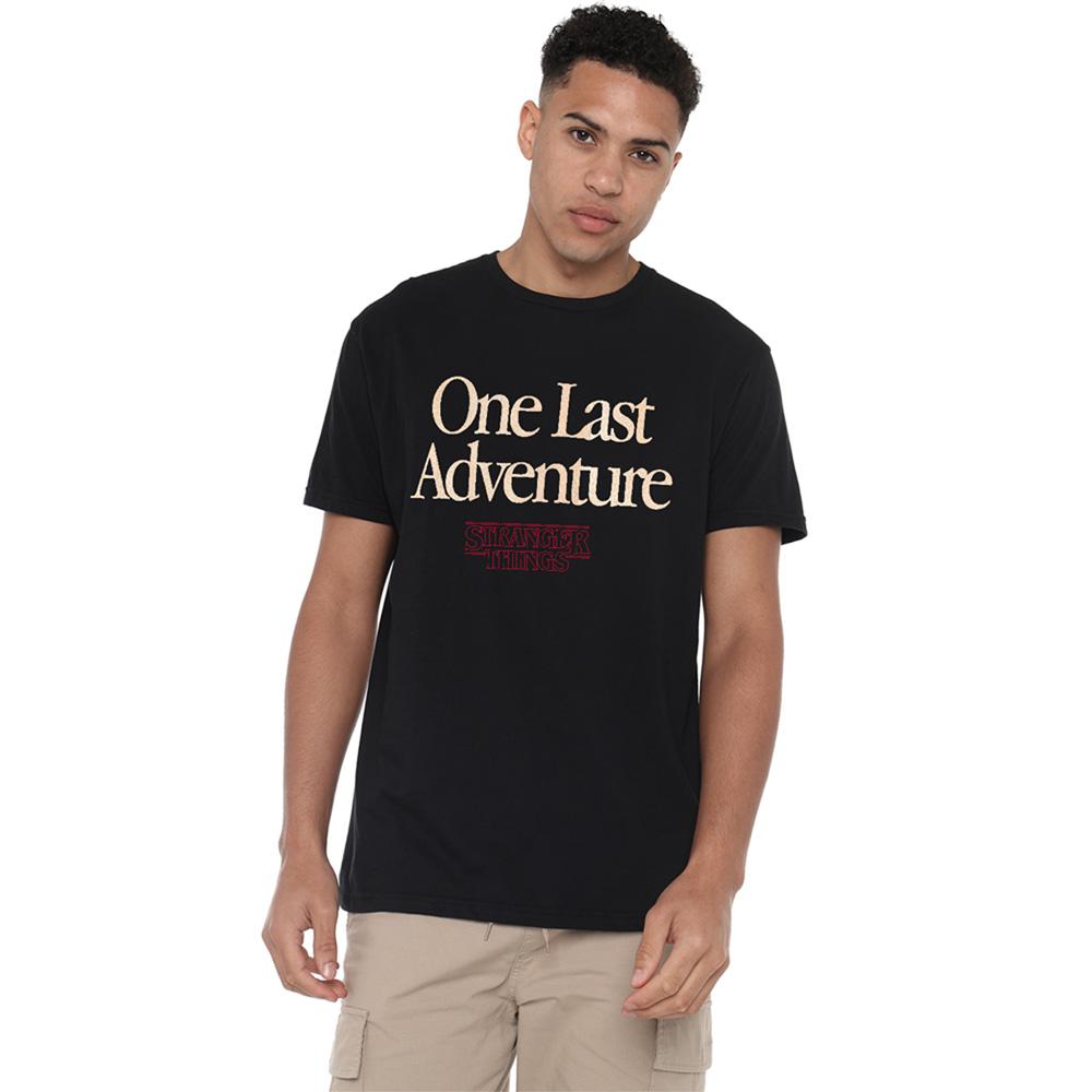 Black - Side - Stranger Things Unisex Adult One Last Adventure Back Print T-Shirt